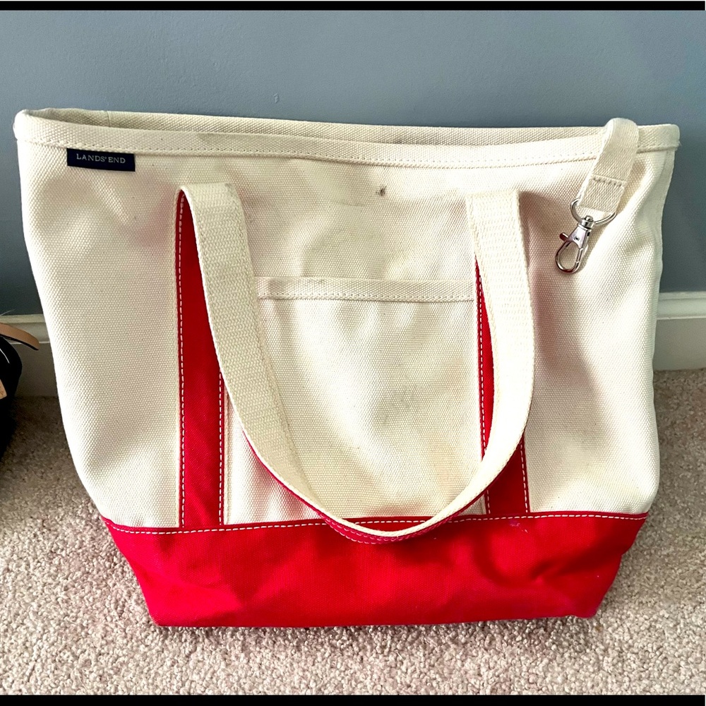 Lands End canvas medium shoulder tote